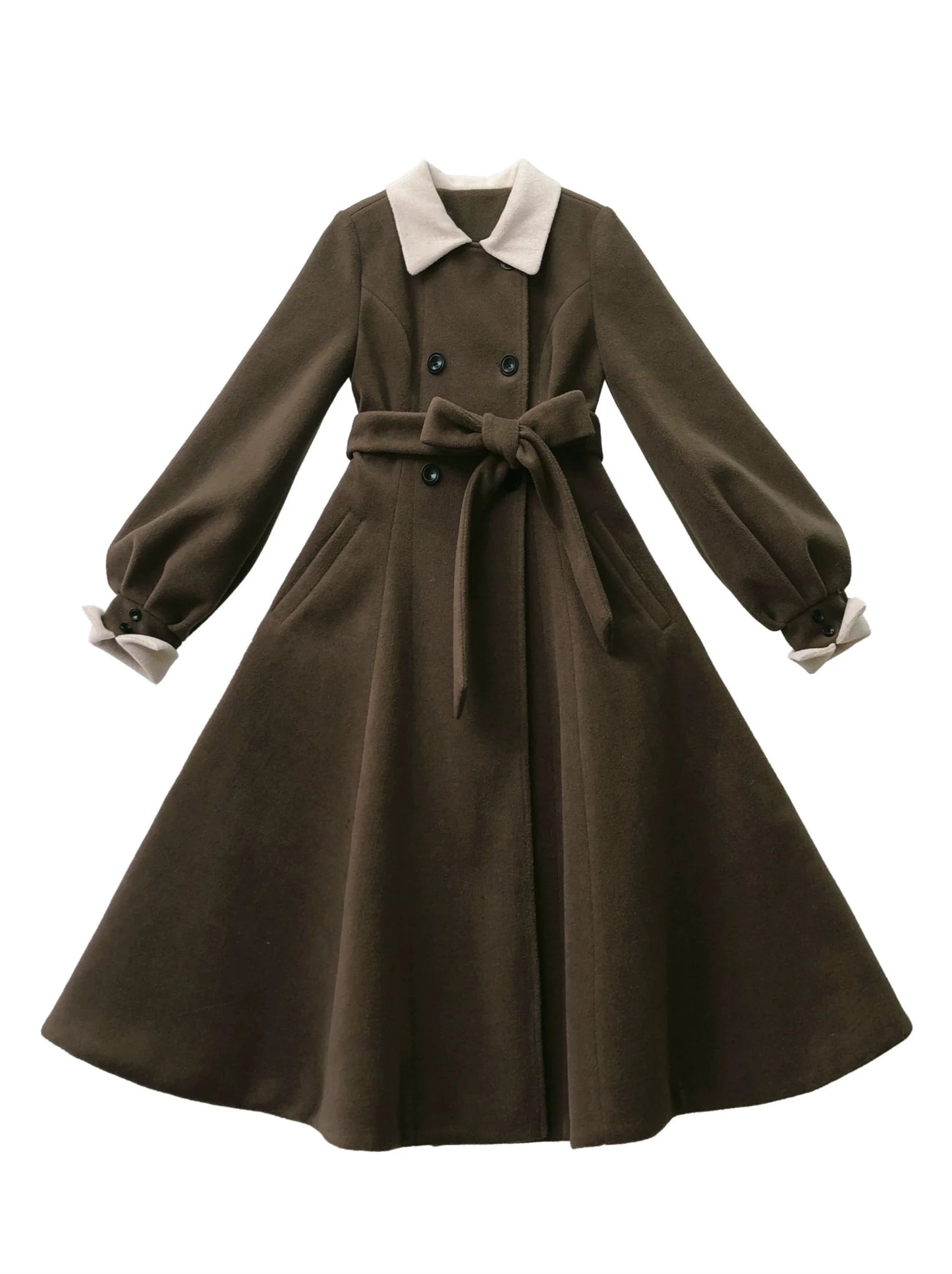Manteau sans manches, ceinture, ruban, classique, superposé, accessoire, robe, marron, carreaux, rétro, perle, volume