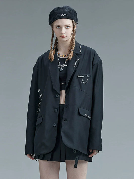 Mode Over Loose Dark Jacket