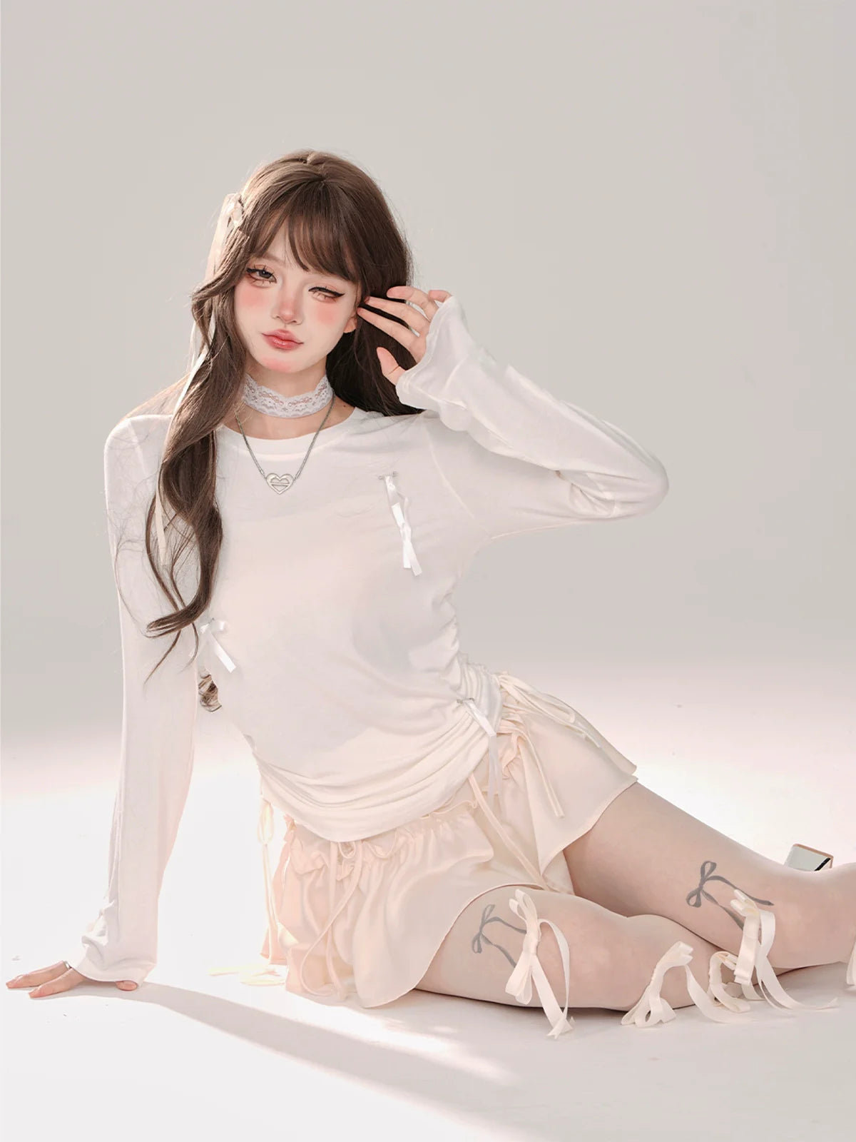 Sweet Long Ribbon Drawstring T