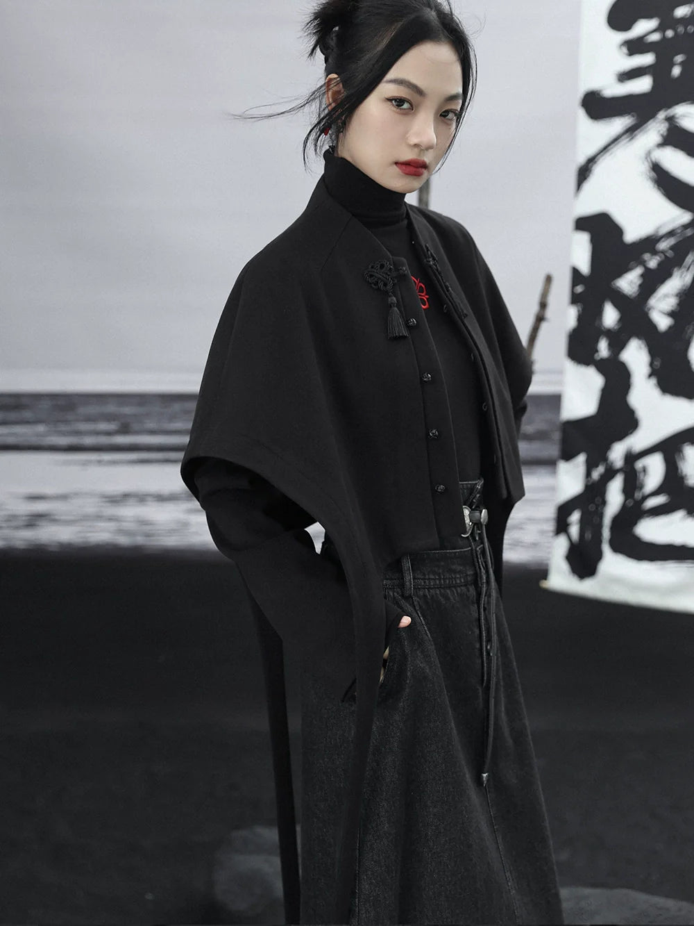 Asymmetrical China Retro Cloak