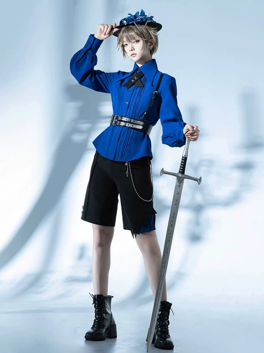 Pointed Brittish Shirt Collar Retro Dark Elegant