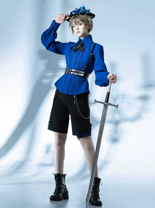 Pointed Brittish Shirt Collar Retro Dark Elegant