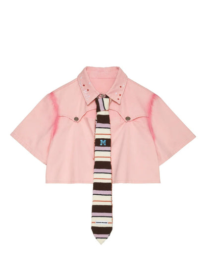 Waschen Sie amerikanisches Hemd Retro Denim