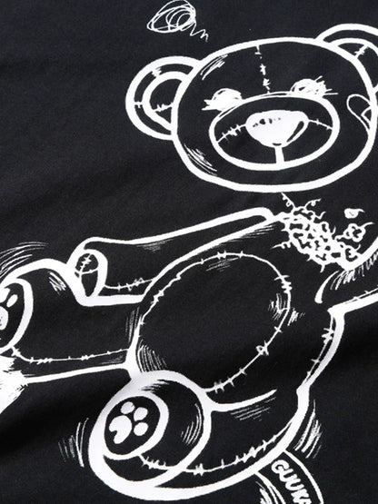 Illustration Mode Design Cotton Bear Pure T-Shirt