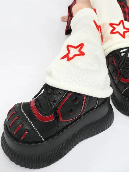 Chaussures Mode Noir Foncé Mine Rouge