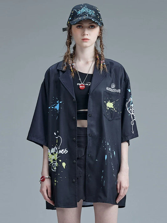 Tuschefarbe Kunst Sommer Design Shirt Mode