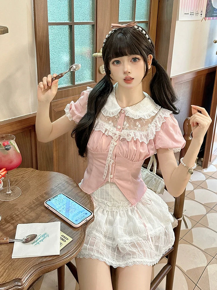 Shirt Ausgestellt Girly Rock Süß Schlitz