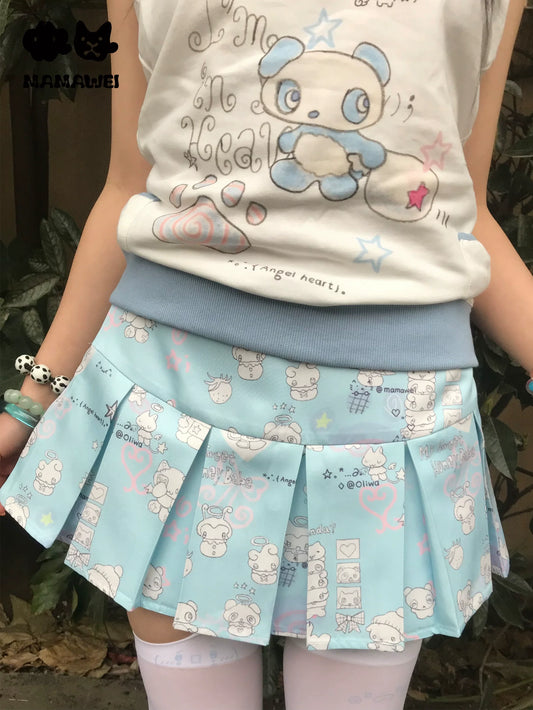 Animal Subculture Skirt Blue