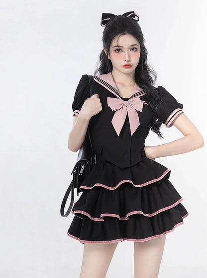 Top Sailor Flared Ribbon Cake + Puffhals + Ärmelrock Taille