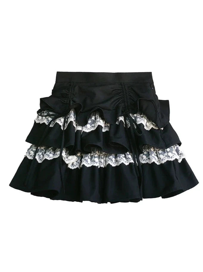 Cake Blouse Top + Sleeve Skirt Puff Ruffle