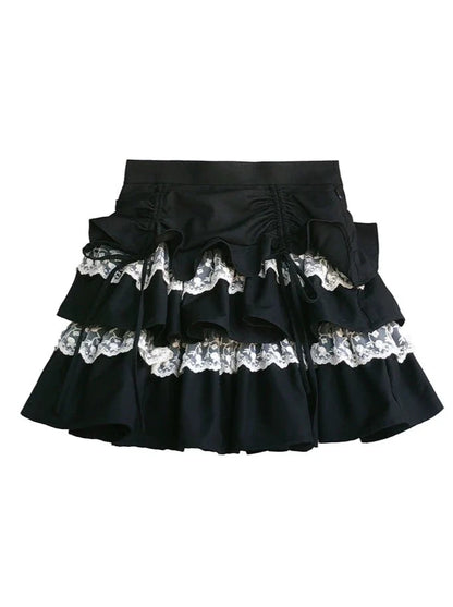 Cake Blouse Top + Sleeve Skirt Puff Ruffle