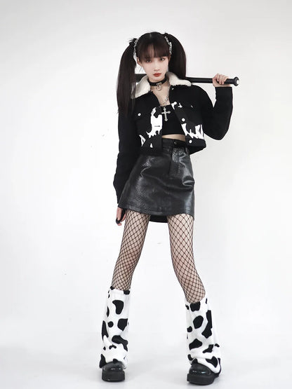 Veste courte en jean style cow-boy