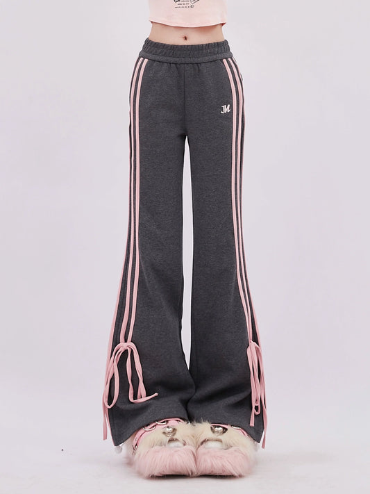 Flared Pants Stripe Casual Side