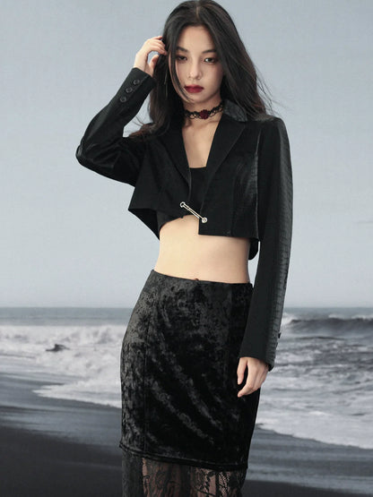 Waist Short High Little Blazer