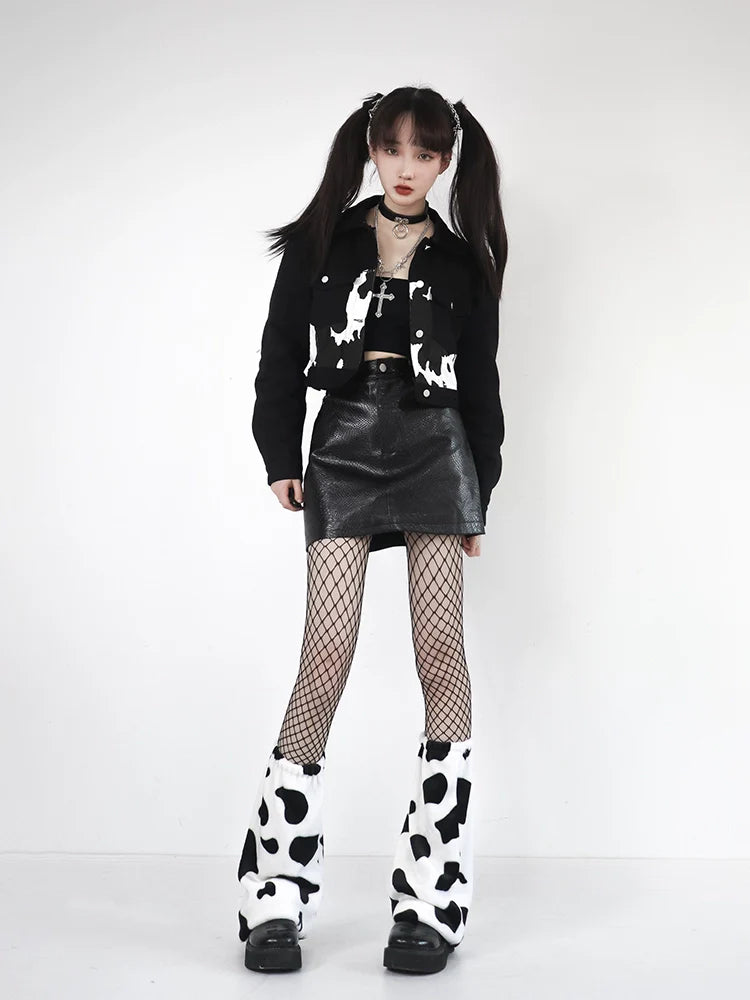 Veste courte en jean style cow-boy