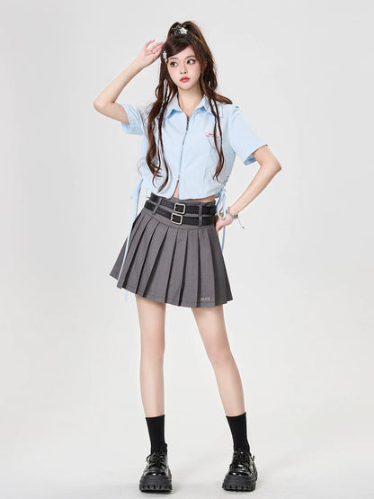 Short with Shirt Double-zip Strap