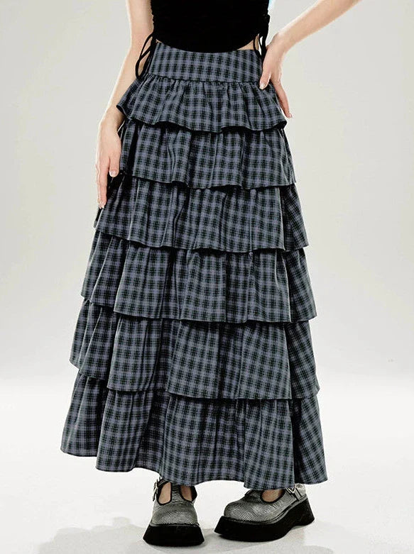 Tutu-Kuchen mit Karomuster, schwarzer, lila Rock