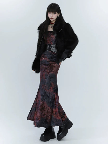 Dress Mode Girl Fishtail Ghost Dark Velvet