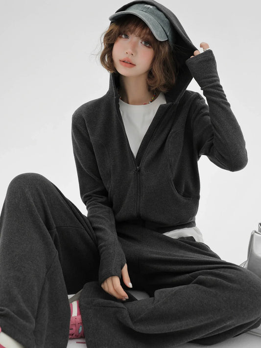 Lazy Sweatshirt Hoodie Jacket Pants Style Sport Casual Korean