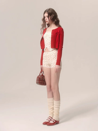 Cake Lace Suspender Top Strawberry Check Neck Halter