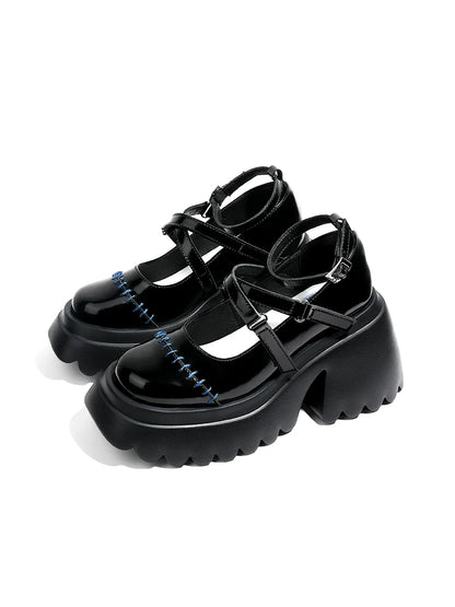 Cross Shoes Stitched Leather