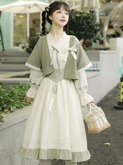 Dress Chinese Cardigan Retro Short Lolita