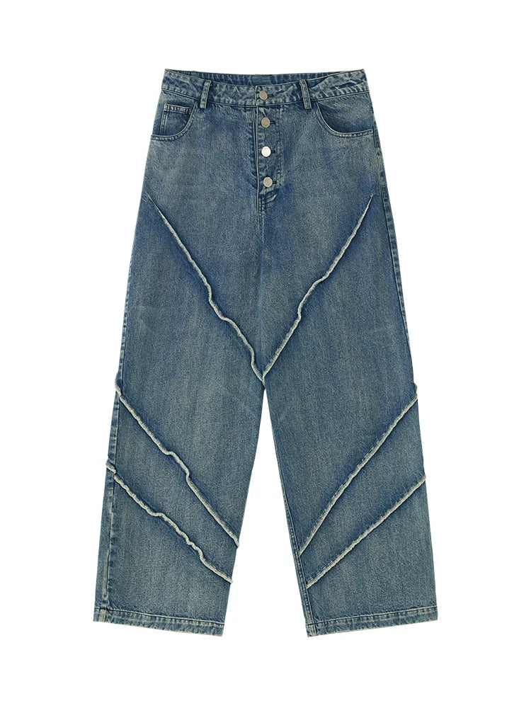 Och Caliper Retro Jeans Button Wash Casual Trendy Pants