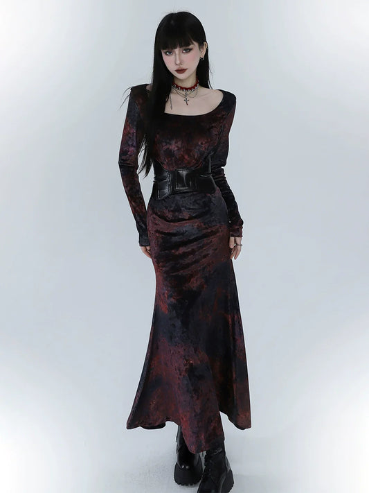 Dress Mode Girl Fishtail Ghost Dark Velvet