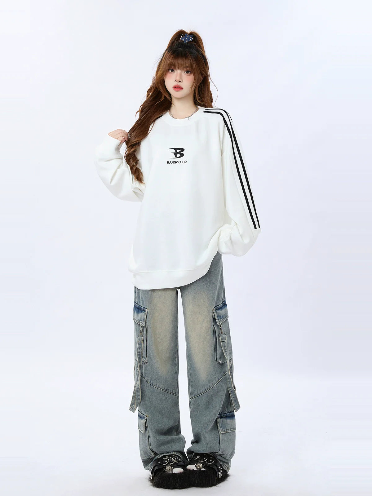 Mode Street Loose Sweatshirt American Letter