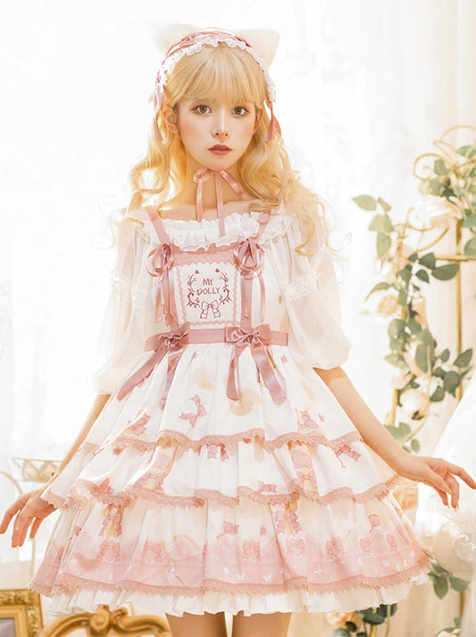 Süßes Lolita-Kleid mit Stufen-Camisole
