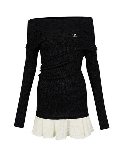 Wendbarer Pelz-Ledermantel + schulterfreies Rüschenkleid
