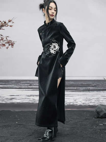 Robe fendue foncée Mode China