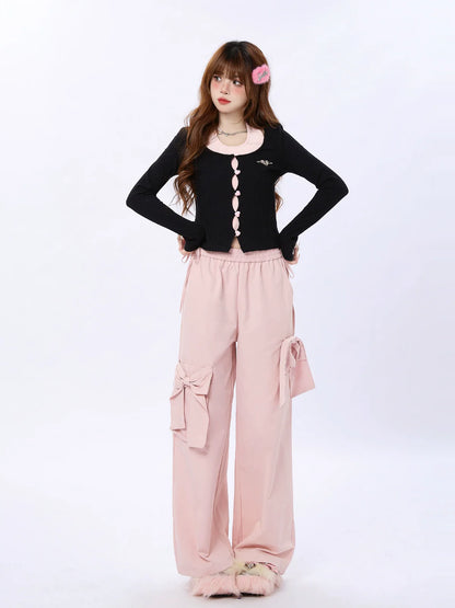Two Love Cardigan Button Piece Faux