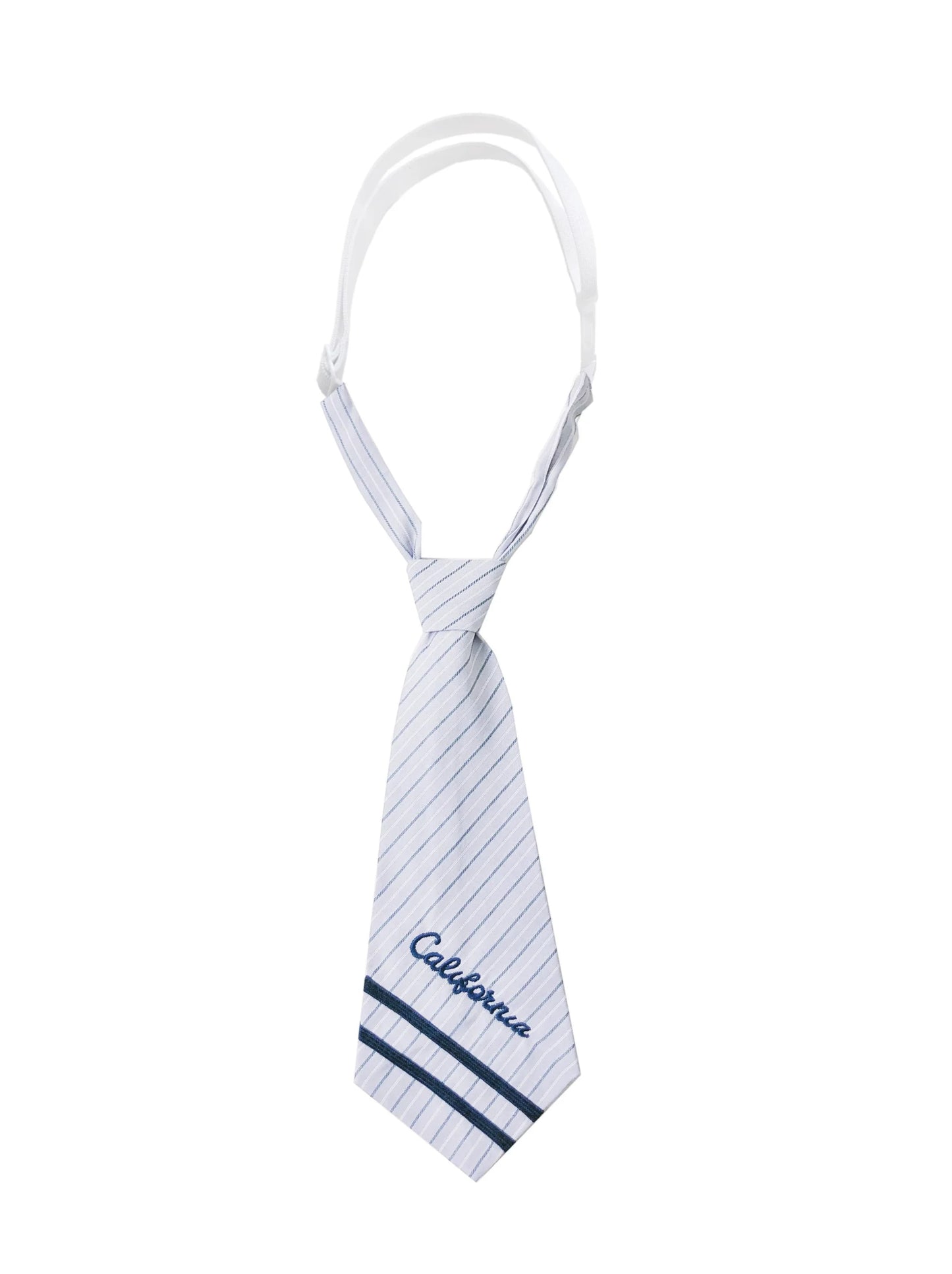 Shirt Dress Color + Tie Pleated Navy Suit Striped Badge Retro Magic Dress Academy