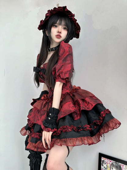 Sleeve Corset Vest + Puff Jacquard Fishbone