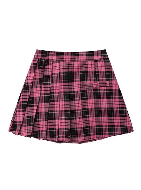 Suspender Style Top Skirt College Checked