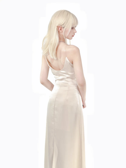 Solid Dress Suspender Color Dress Fishtail