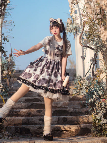 Leopard Dress Voluminous Dot Lolita