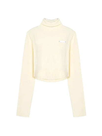 One-point Neck High Slim Top