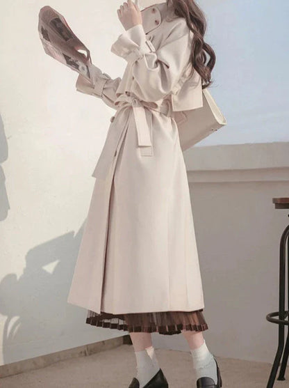 High Coat British Retro End Trench Style Cape