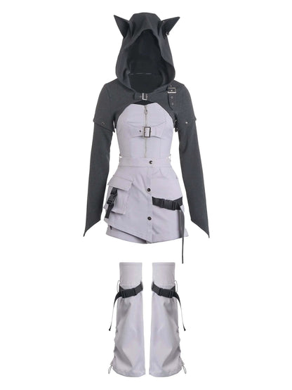 Suit Camouflage Detachable Design Hoodie Original Sleeve Wolf