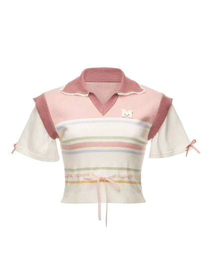 Polos d'été courts à rayures