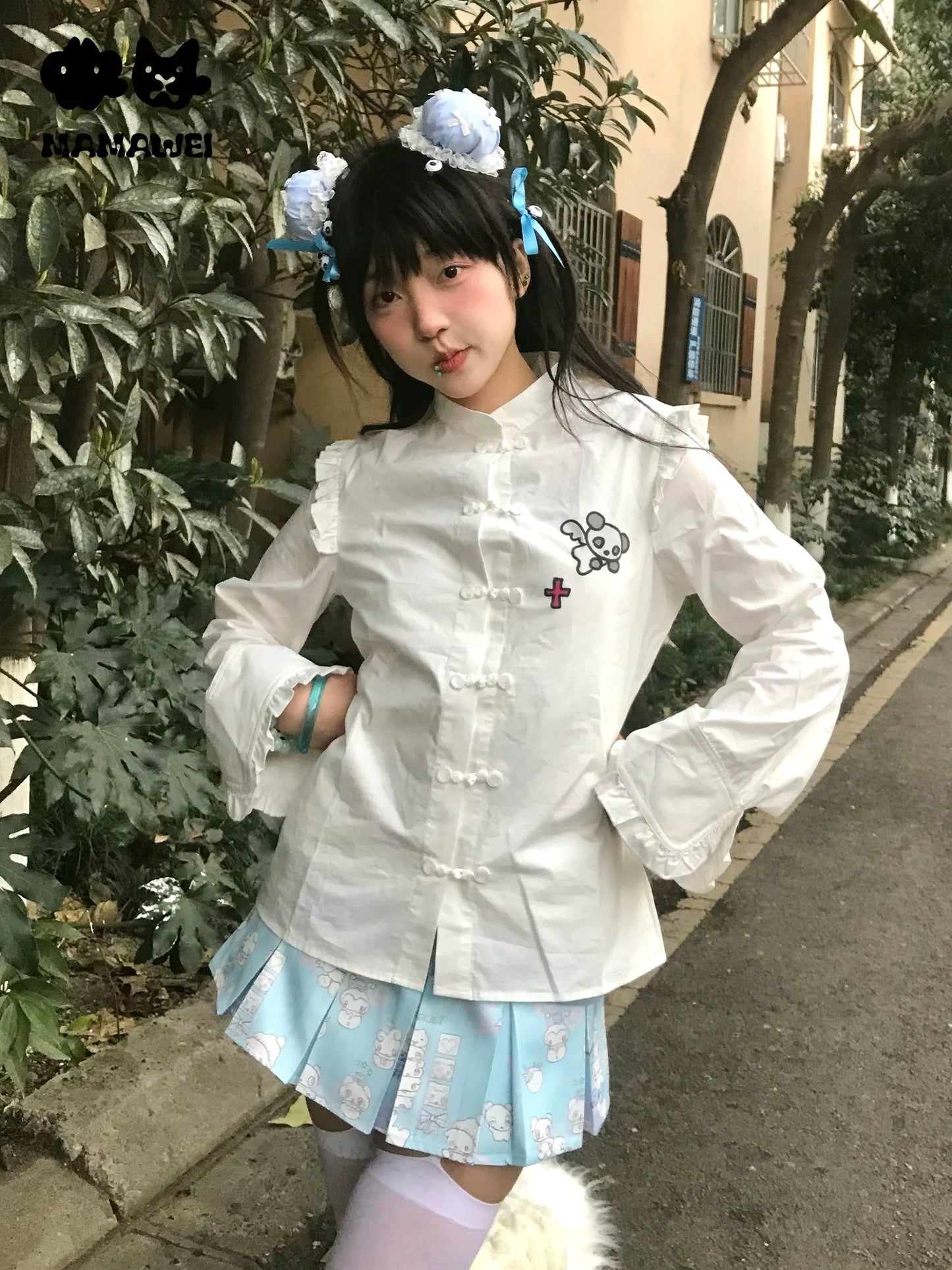 Flying Chinese Sleeve Shirt + Apron Panda