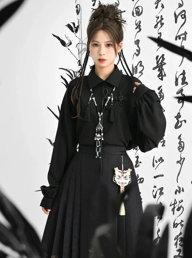 China Sleeve Solid Volume Shirt Collar