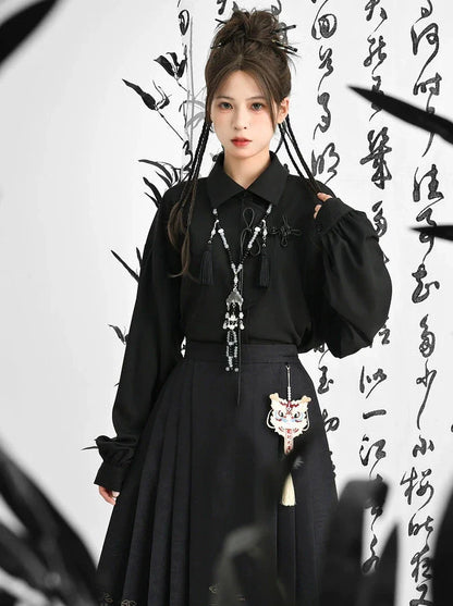 China Sleeve Solid Volume Shirt Collar