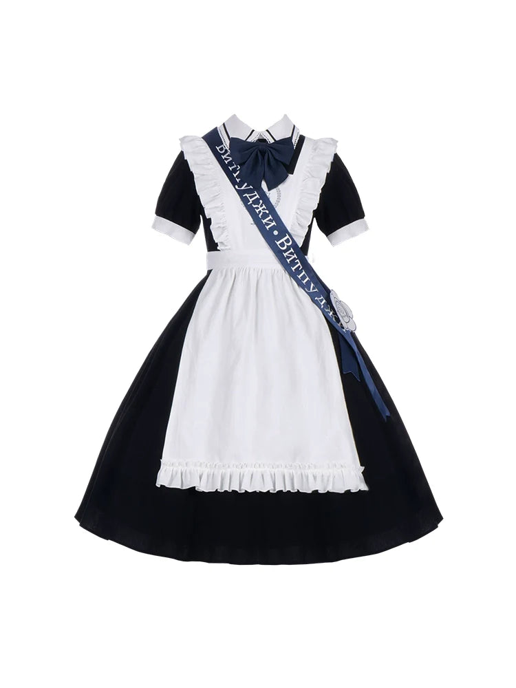 Dress College Lolita Frilled + French Apron