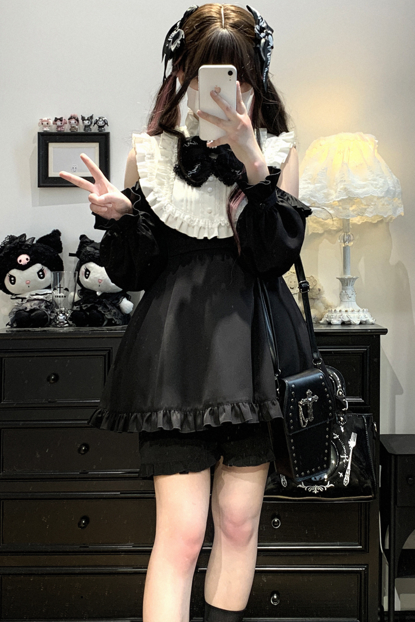 Ruffle Princess + Off-Shoulder Top Ribbon Shorts