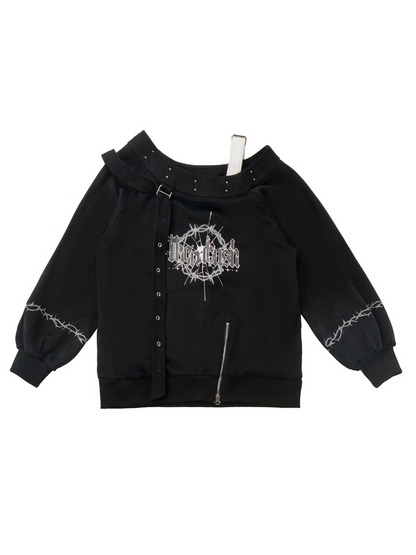 Dark Soon Print Design Sweat Suit Eyelet Trainer + Lace Elegula Skirt