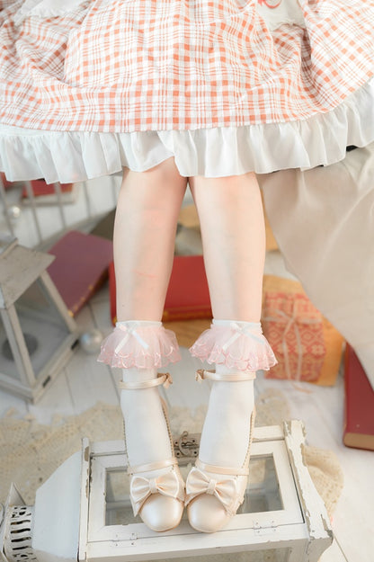 Meerjungfrau Pink Cuffs Lolita Unterknee Strümpfe / Socken