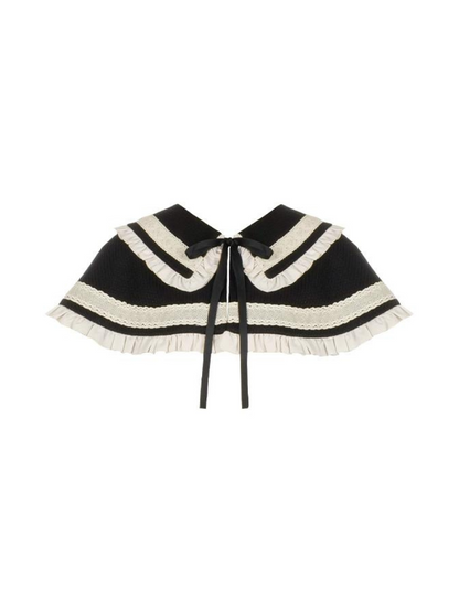 Night Check Elegant White Short + Dress Cape